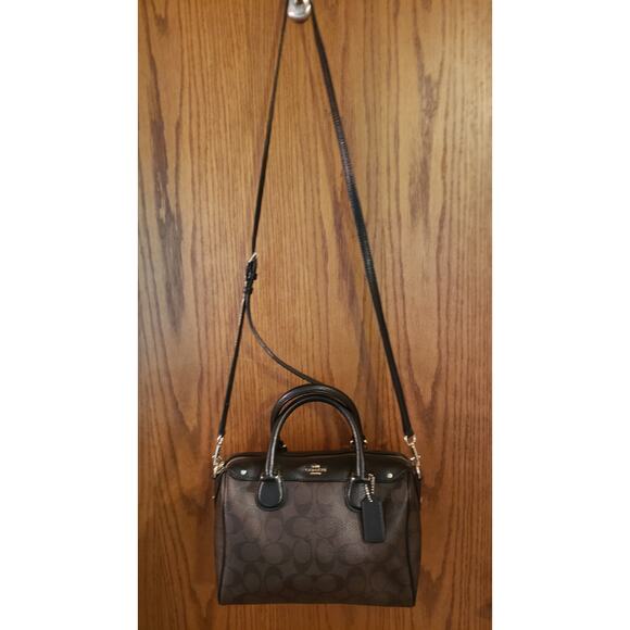 Coach Contemporary Mini Bennett Signature Canvas Leather Satchel Crossbody - Picture 6 of 12